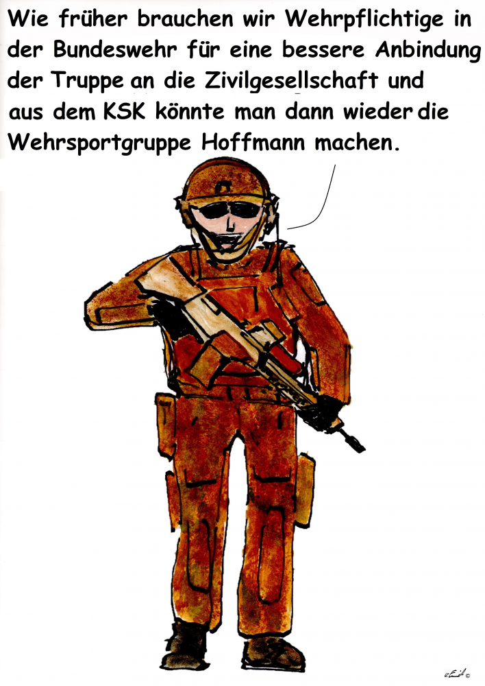 Karrikatur: Wiedereinführung der Wehrpflicht 1