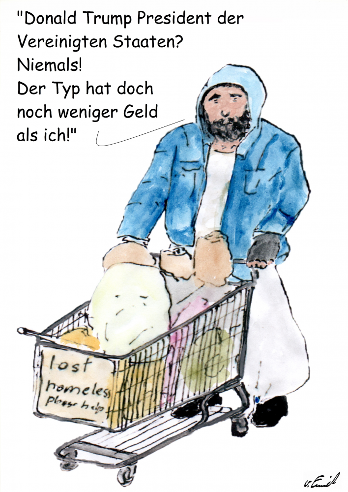 Karrikatur: Obdachlos 1