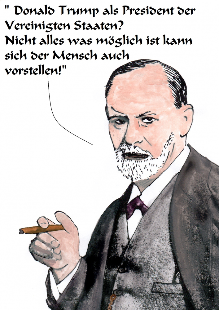 Caricature: Freud und Leid 1