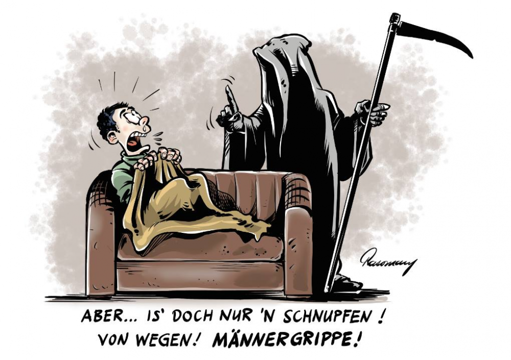Cartoon: Männergrippe 1