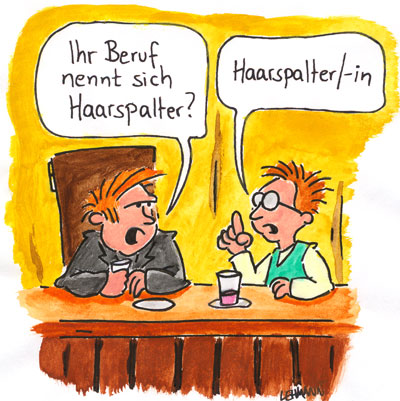 Cartoon: Haarspalter 1