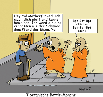 Cartoon: Battle-Mönche 1