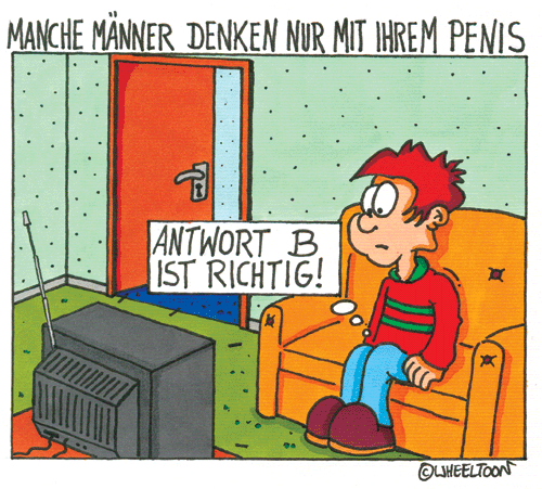 Cartoon: Mit dem Penis denken 1