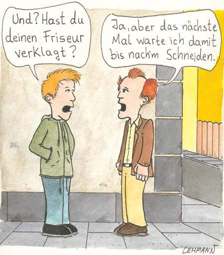 Cartoon: Friseur verklagt 1
