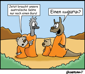 Cartoon: Australische Sekte 1