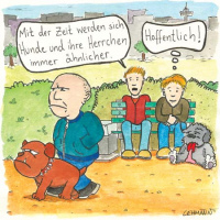 Hunde und Herrchen
