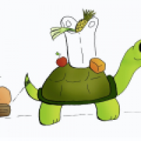 Schildkröte beim Einkaufen