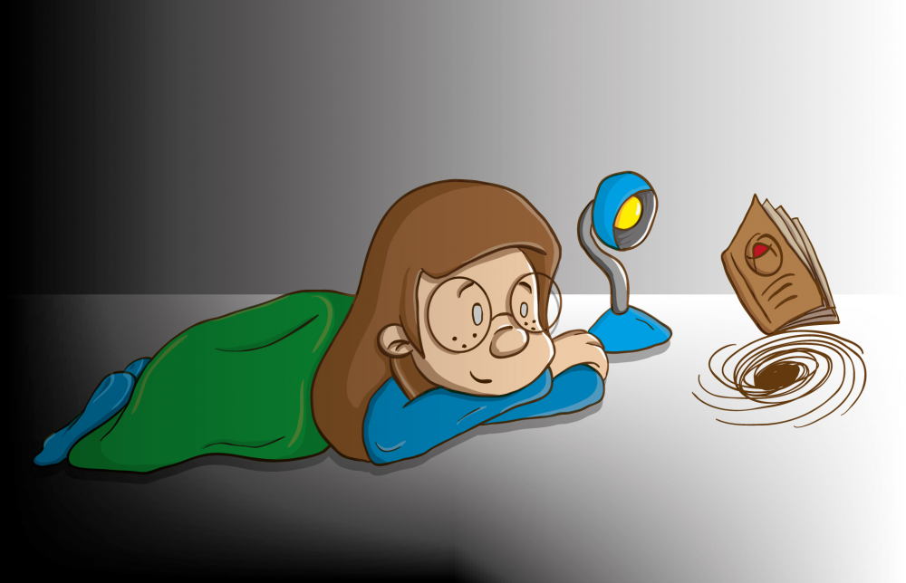 Illustration: reading teen 1