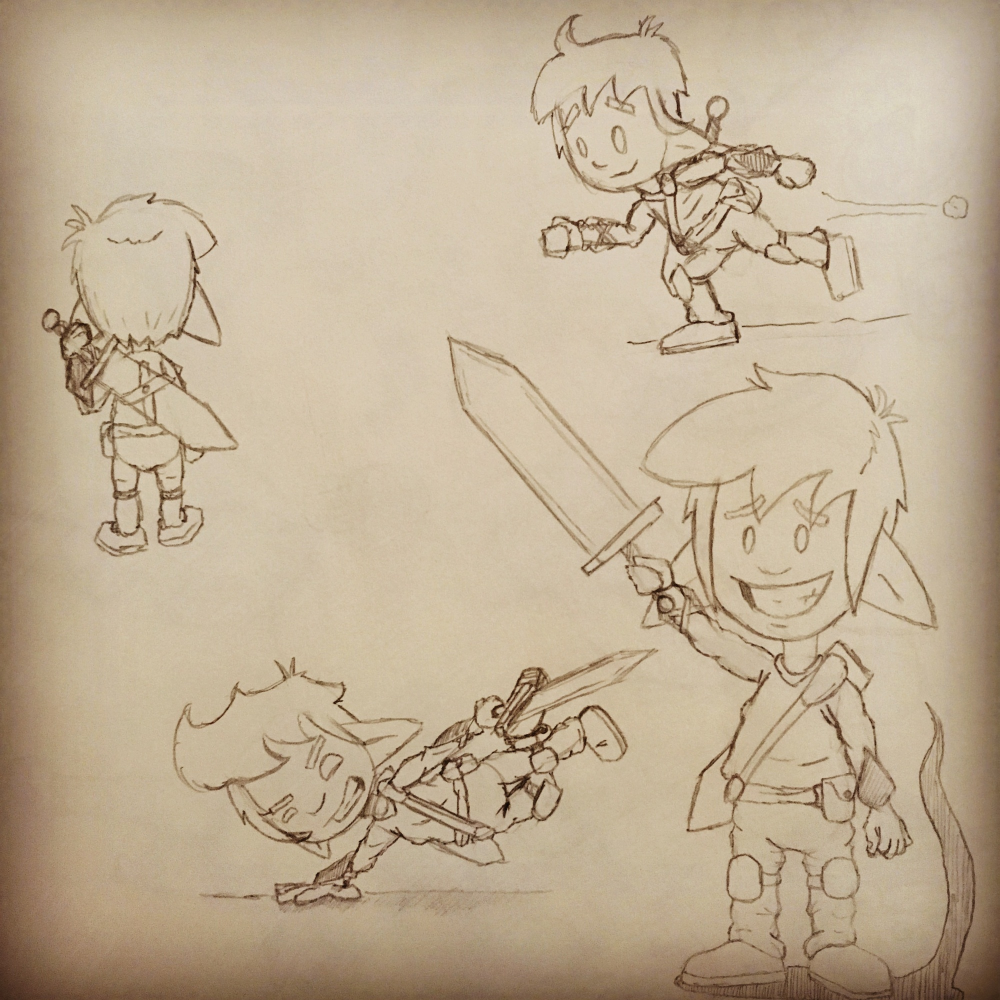 Concept Art / Character Design: Skizzenentwurf für Rai 1