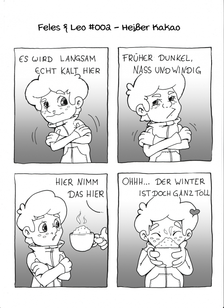 Comic: Feles & Leo #002 - Heißer Kakao 1