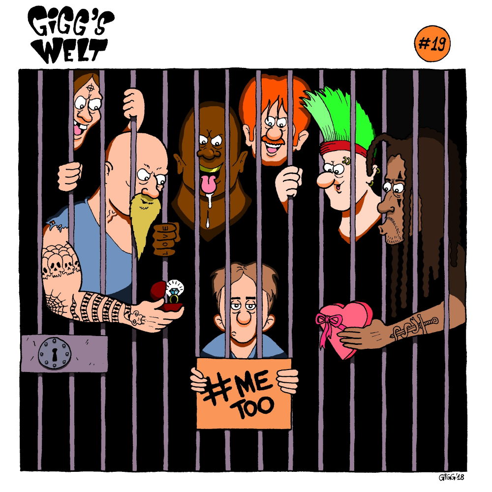 Cartoon: hinter Schloss und Riegel 1