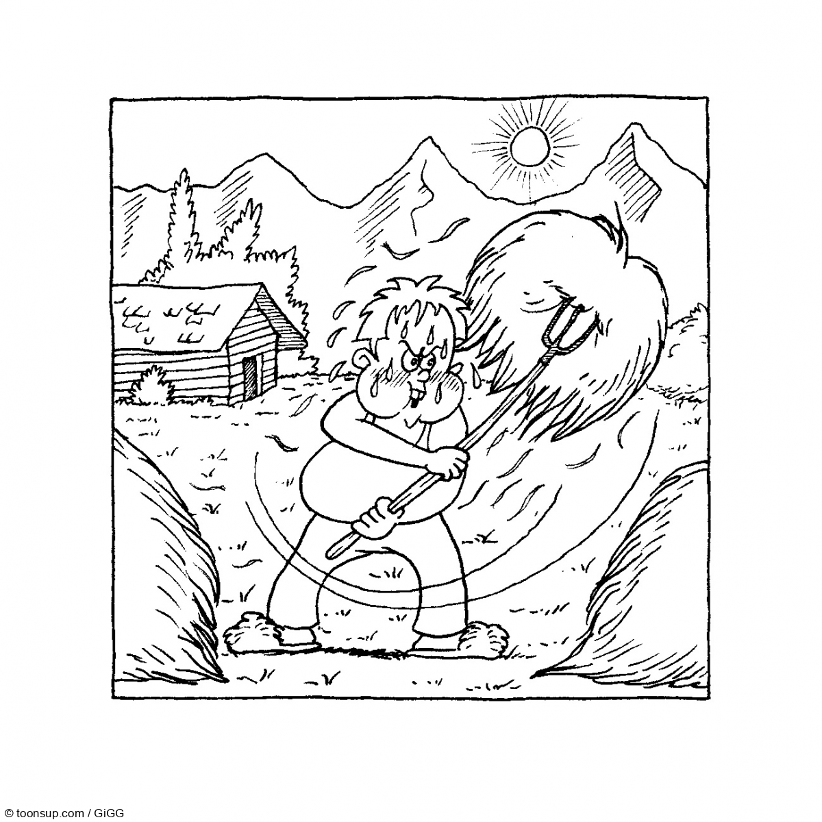 Cartoon: Rhy Ribler am Heuen 1