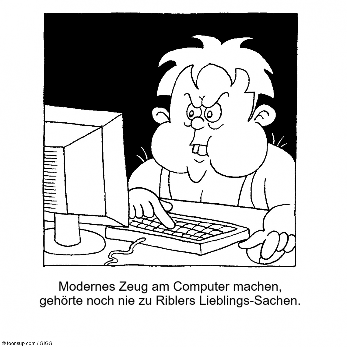 Cartoon: Rhy Ribler und der Computer 1