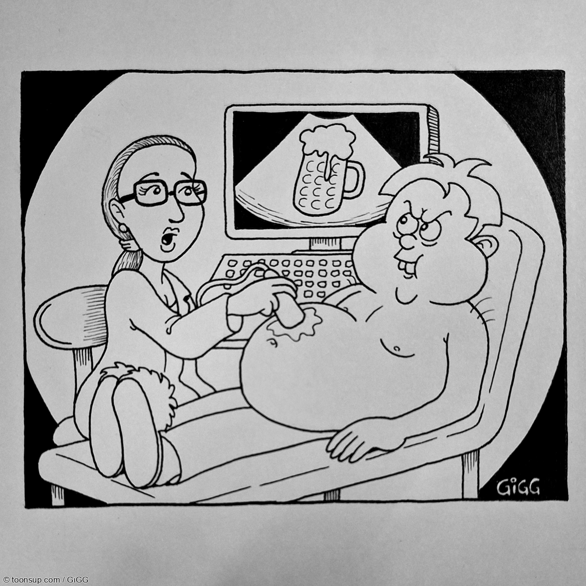 Caricature: Rhy Ribler - Ultraschall 1
