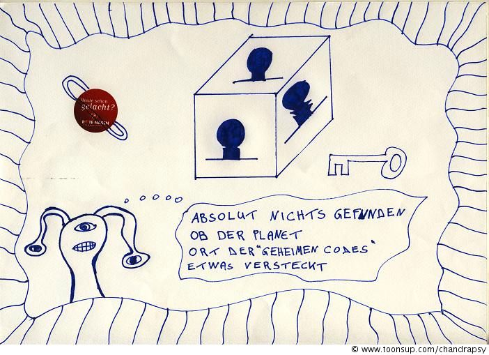Comic: die Ausserirdischen erforschen das Leben und Elemente auf andere 3