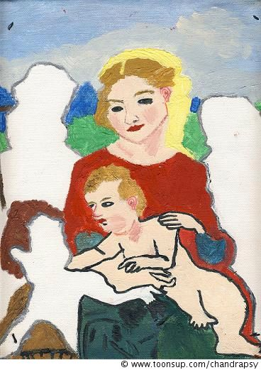 Concept Art / Character Design: Heilige Mutter Maria und Kind Jesus Christi im Arm 1