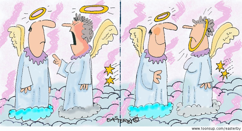 Cartoon: Angels argue 1