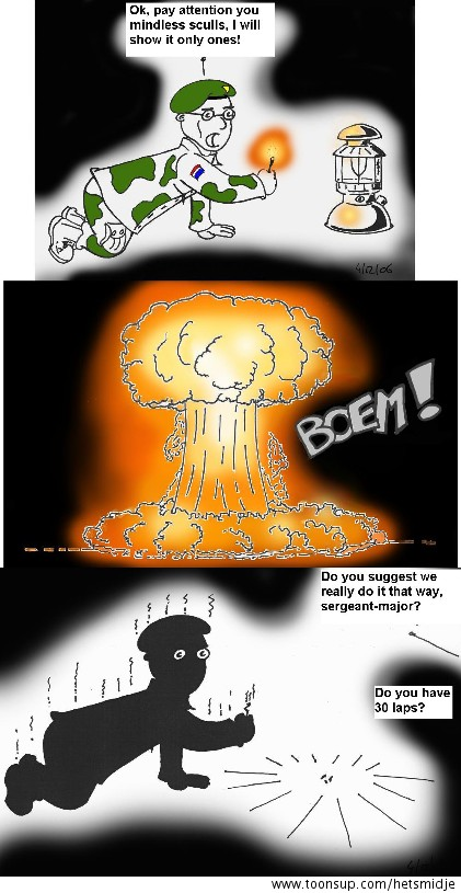 Cartoon: One example how to light a gas lamp 1