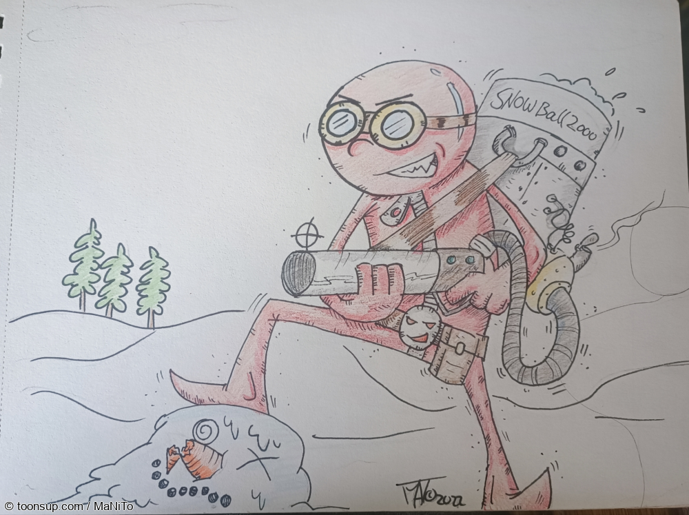 Illustration: Schneeballschlacht 1