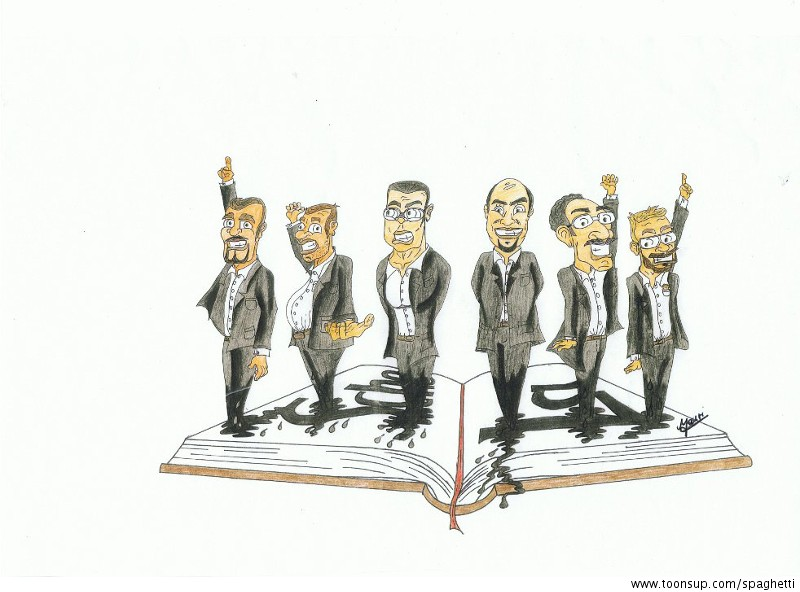 Illustration: Karikatur eines Männerchor 1