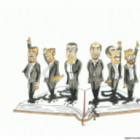 Karikatur eines Männerchor