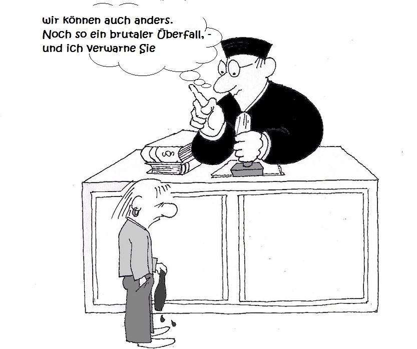 Cartoon: die Strenge des Gesetzes 1