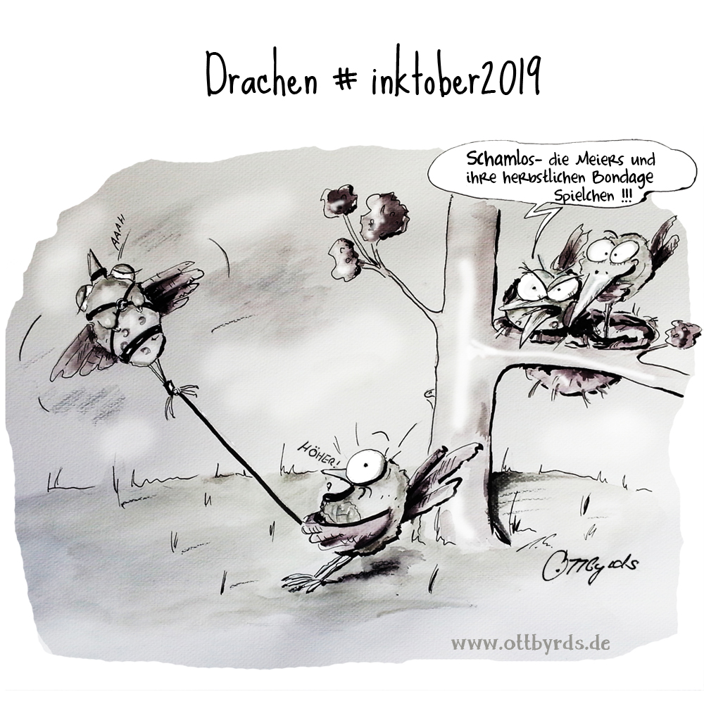 Cartoon: Drachen #inktober 2019 1