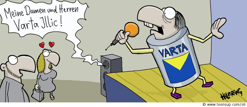 Cartoon: Skandal! Schlagersänger verkauft sich an die Industrie... 1
