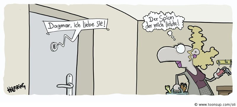 Cartoon: Oli interpretiert Bond. James Bond... 1