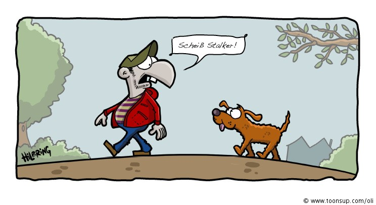 Cartoon: Dog is following you on.... 1