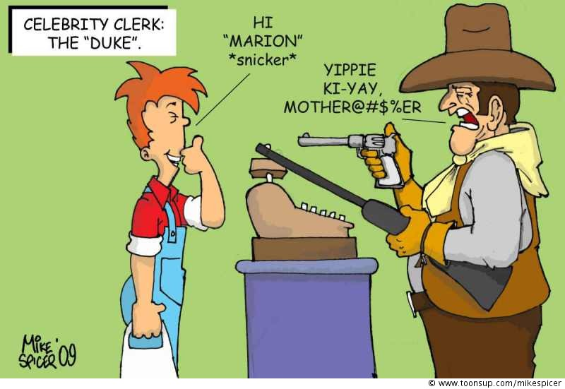 Cartoon: Celebrity Clerk ' The 'Duke'. 1