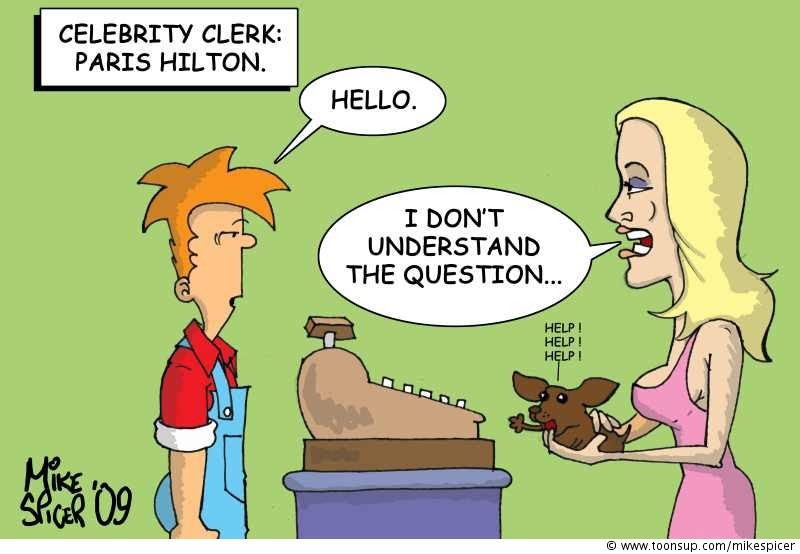 Cartoon: Celebrity Clerk: Paris Hilton 1