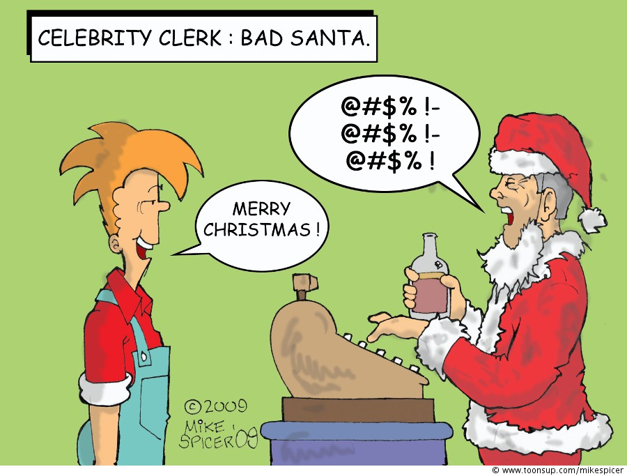 Cartoon: 'Celebrity Clerk: Bad Santa' 1