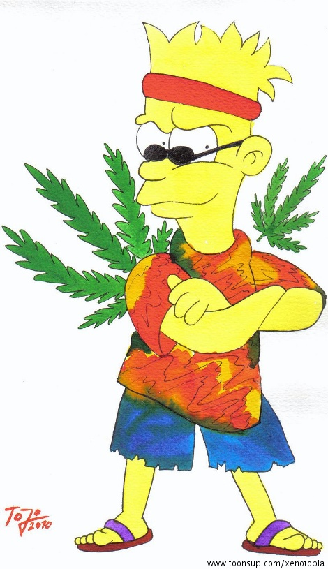 Cartoon: Hippie Bart Simpson 1