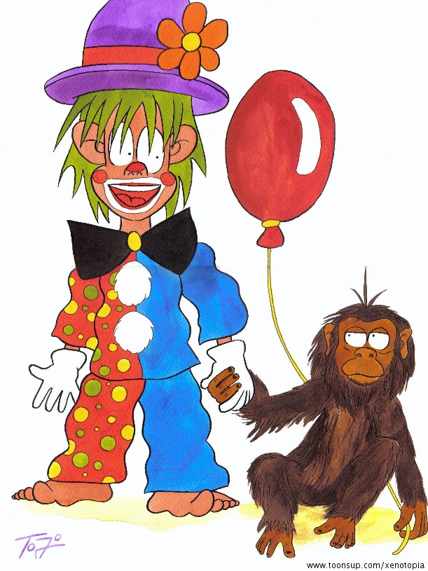 Concept Art / Character Design: Clown und Affe 1