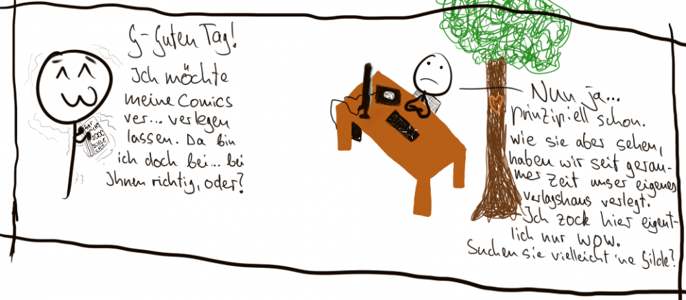 Cartoon: verlegen 1