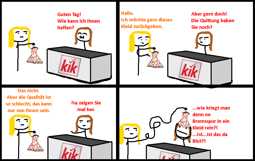 Comic: Kik - Kleid umtauschen 1