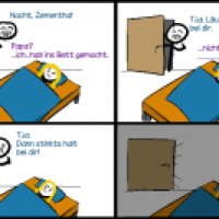 Ins Bett gemacht