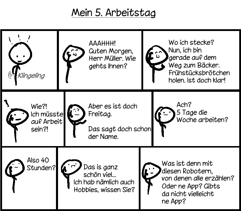 Comic: Mein 5. Arbeitstag 1