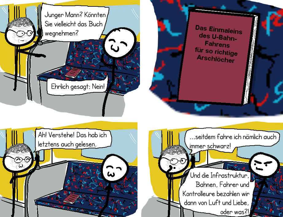 Comic: U-Bahn fahren und um einen Platz bitten 1