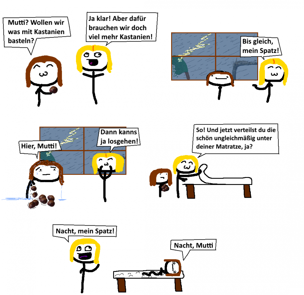 Comic: Zementha will mit Kastanien basteln 1