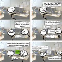 Auf Arbeit gähnen