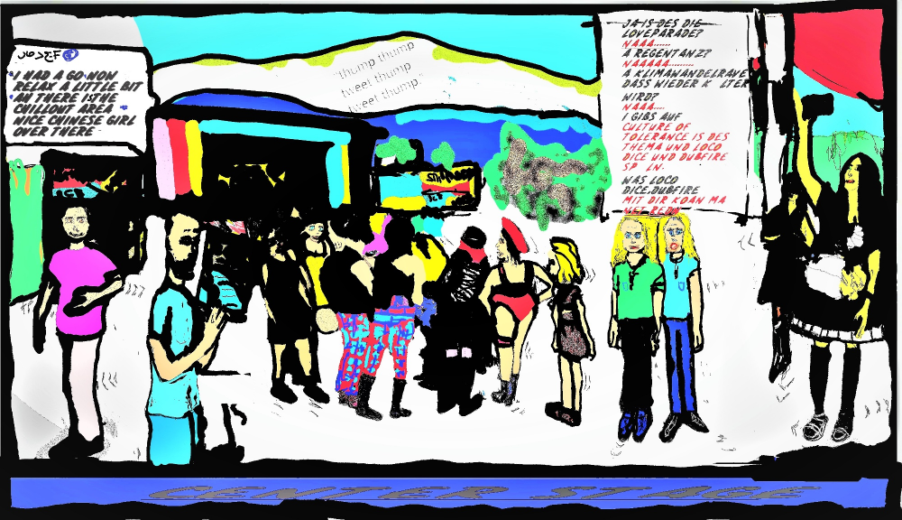 Comic: josef at the streetparade in the serie of mary miller 9