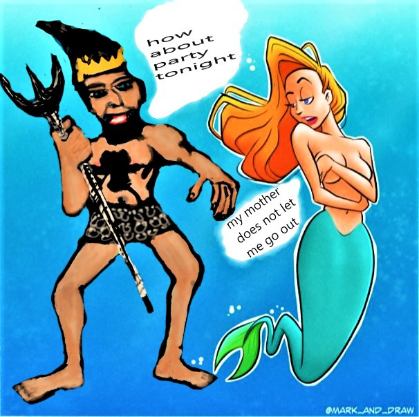 Cartoon: Poseidon und die Meerjungfrau- Mark and draw 1
