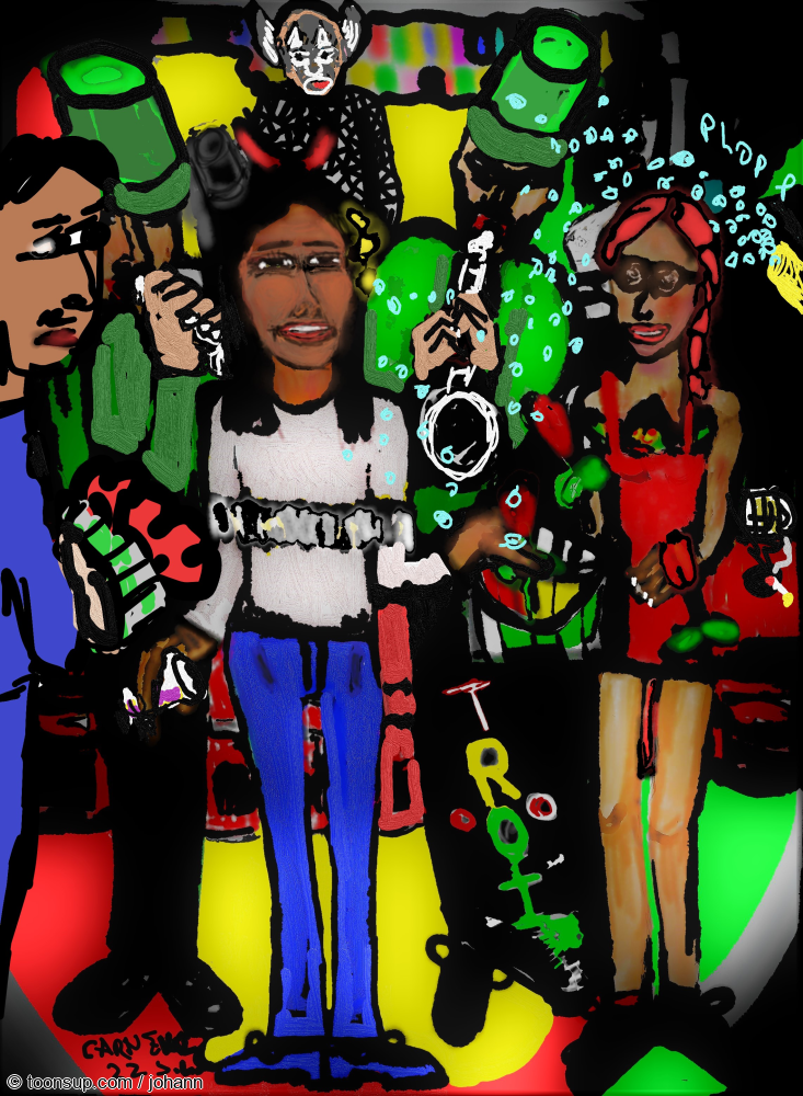Anderes: carneval party 22 with flowerman 2
