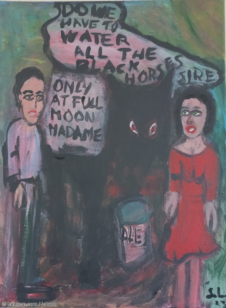 Concept Art / Character Design: black horse inn 1