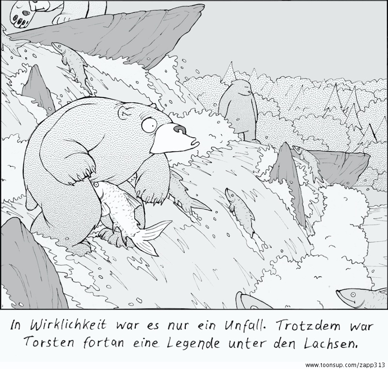 Cartoon: Lachsfischen 1