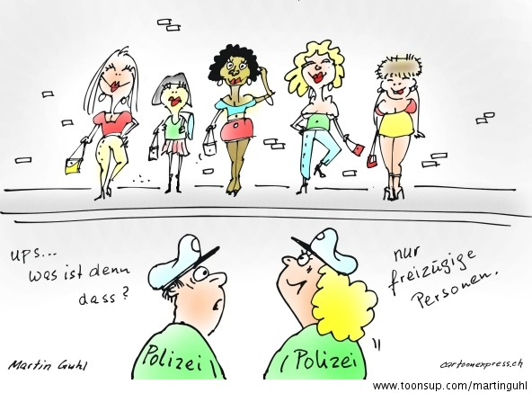 Cartoon: strassenstrich freizügiger personenverkehr polizei einwanderung 1