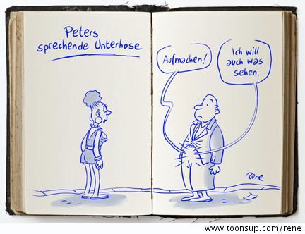 Cartoon: Peters sprechende Unterhose 1