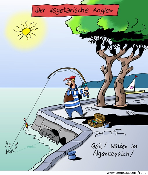Cartoon: Der vegetarische Angler 1
